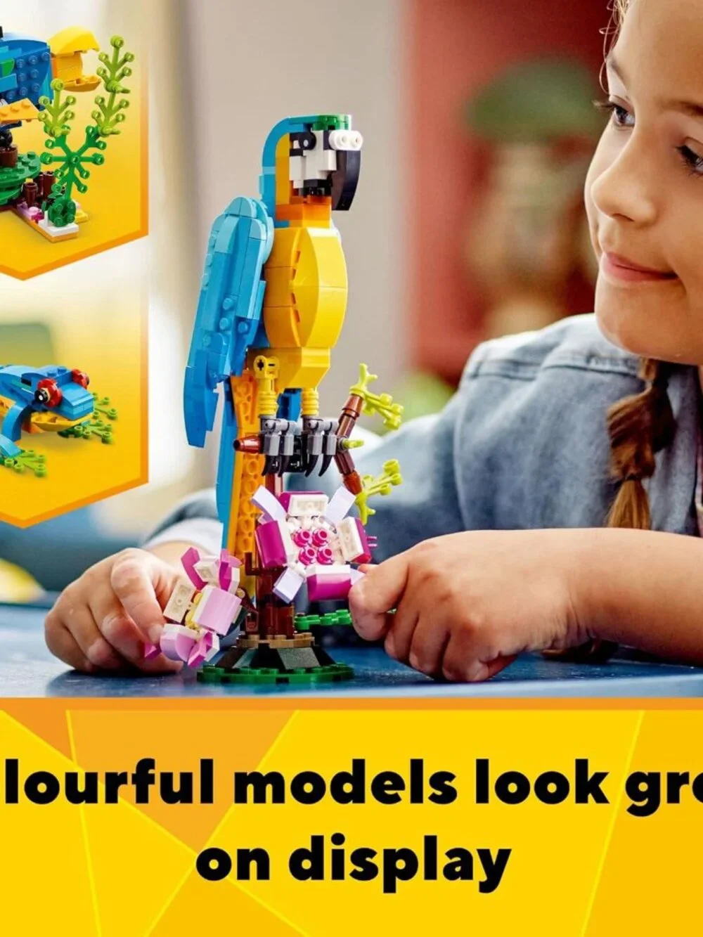 Lego Creator 3in1 Exotic Parrot Macaw Fish Frog Lego Set 253 Pieces CHRISTMAS Ma